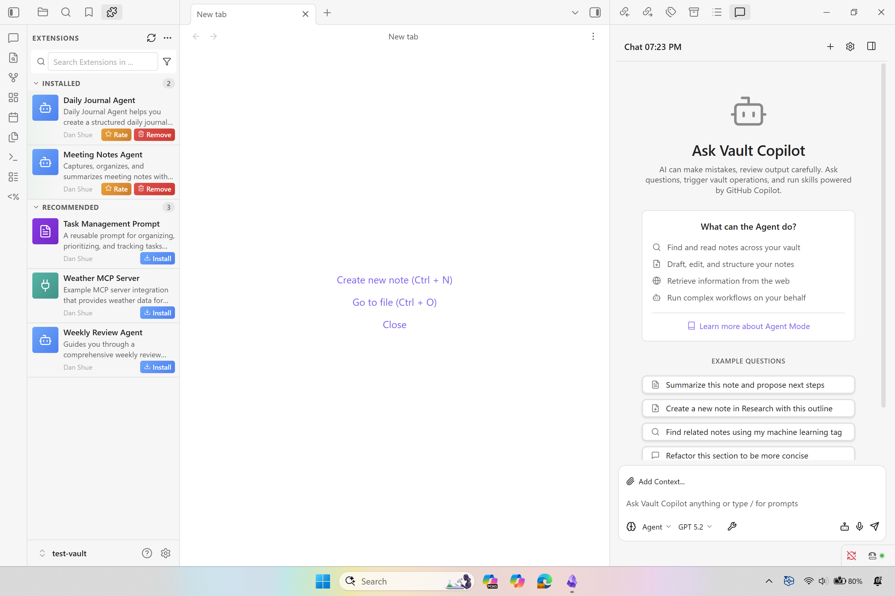 Vault Copilot Chat Interface